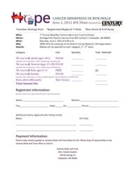 Century Bank and Trust Relay for Life 5K Run/Walk Registration Form